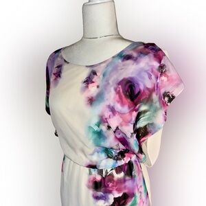 Maurices Floral Flutter Sleeve Dress Size M